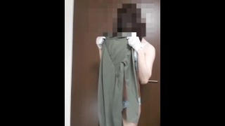 femboy crossdresser sissy transgender japanese change clothes undressing gloves lingerie