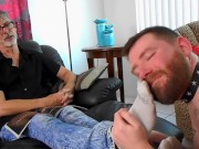 Preview 3 of Sir Richard Lennox gets a foot rub from Kaleb Wulf