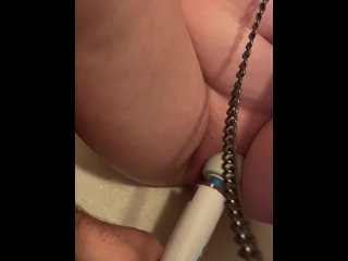hitachi magic wand, collar and leash, female orgasm, squirt