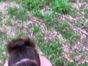 Preview 2 of Tiny titty teen gets nutted on in the forest