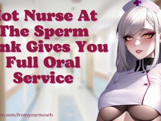 ball licking, nurse, solo female, eye contact