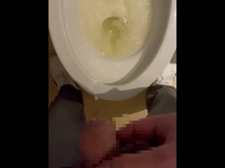 60fps, exclusive, public toilet, small dick