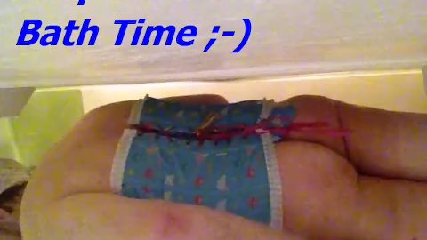 Submissive Bath Time Pleasure with kinky care bear corset Feels so Naughty Spank and Peg my Ass
