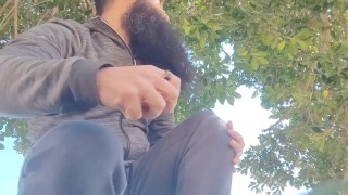 Straight guy public daylight outdoor masturbation