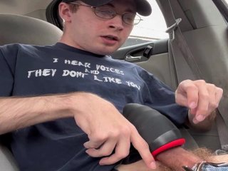 car masturbation, big dick, male masturbation, intense male orgasm