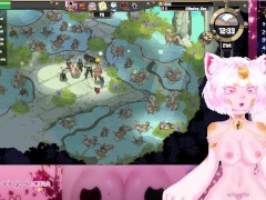 Neko Vtuber Plays Horny Pixel Game Cloud Meadow and Cucks Viewers While Cumming