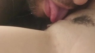 Eating her sweet latina pussy right after we shower, the giving her up close pussy fuck POV