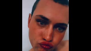Sexy 20-year-old femboy shows tongue