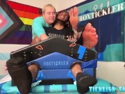 Preview 3 of Submissive black stud tickled all over feet and yummy cock