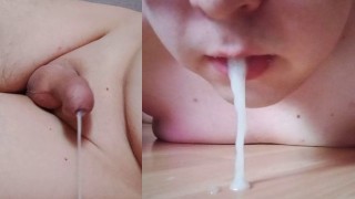 Prostate Orgasm and eating my Mess