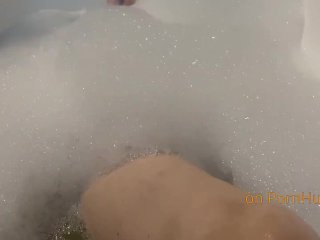 foot in a bath, milf, long nails, foot fetish