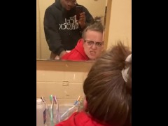 Backshots in her bathroom
