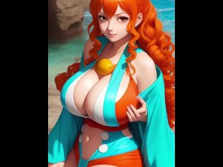 nami, hentai, uncensored, small tits