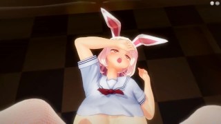 [School swimsuit] Japanese woman who intercrural sex while shaking her lower milk [POV] Hentai ASMR