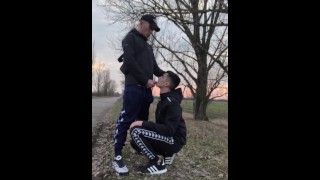 OUTDOOR SUCKING WITH CHAV LADS