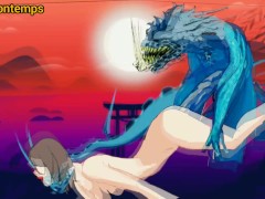 Hentai hard sex Ocean Monster with two dicks cartoon monster