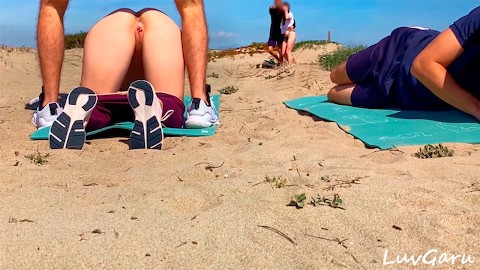 Yoga Instructor Cum Inside Hotwifes Pussy Outdoor While Her Husband Watch | Caught by Strangers