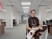 Preview 3 of Naked secretary seduces her boss, shows her pussy, tits and cunt. Naked bitch shows striptease in th