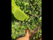 Preview 2 of I like to piss in the hotel garden near Banana Tree - my outdoor adventures
