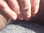 Preview 5 of Tearing pantyhose to masturbate huge clit