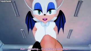 Rouge el murciélago Sonic Feet Hentai POV