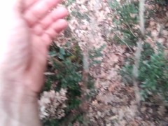 naked in the wood, walk in the brambles near road