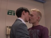 Preview 1 of Twink Lex Blond seduces adorable office clerk Charlie Snake