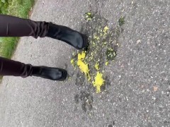 Crushed a zucchini with my sexy ankle boots