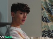 Preview 1 of NextDoorTwink - College Twink Joins In Hot Rommie's Fuckfest