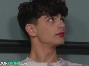 Preview 3 of NextDoorTwink - College Twink Joins In Hot Rommie's Fuckfest