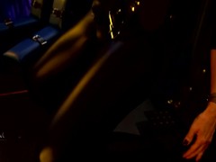 Testing out my new leather "sit-swing"