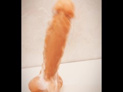 お風呂時間　お風呂場でディルドを使いテコキ練習 ディルド/テコキ/練習/泡泡/マゾ用/キツめテコキ - Screenshot 9 of 16 - For Masochist