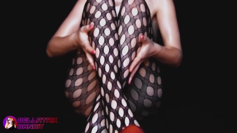 Ripping my Nylon Fishnet Stockings to Fuck Myself Preview