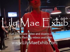 Skirt was too short for no panties at the pool hall...couldn't hide my pussy!