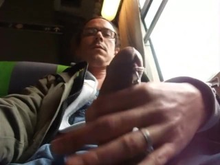 Handjob Piss and Cum in the Train