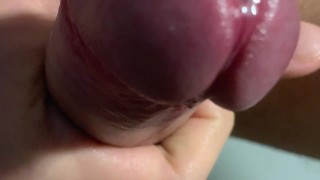 Super close up on the teen dick hole