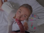 Preview 3 of STEPSISTER ❤️ makes her FIRST BLOWJOB 💦 - EmiliaBunny