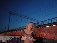 Extreme. On the highway, in full view of everyone, blowjob and tit fuck