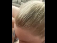 MILF STEPMOM sneaks out to give me a blowjob while husband naps