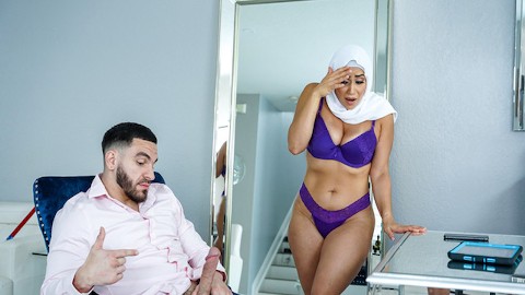 Arab Step Mom Carmela Clutch Cleans The House Wearing Nothing But Her Hijab - Mylf