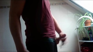 Jerking my Cock in bathroom Masturbation Full Video
