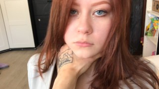 HD Choke Redhead Beauty By Cock Sitting On Top Of Her