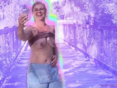 Jazzabelle Rox flashing in public making content while on holidays