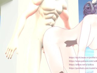 mmd, creampie, cartoon, bronya