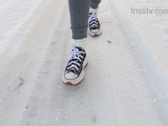 Snowed Walkway | Crushing Snow Path | PART I