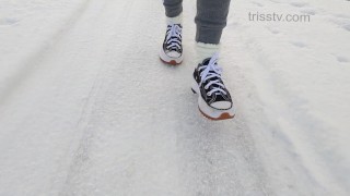 雪が降った歩道 |Snowの道をつぶす |パートI