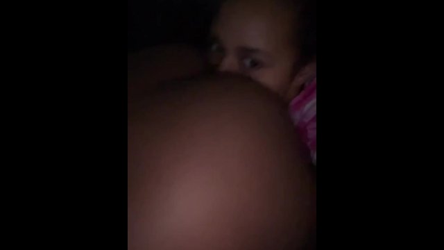 Ebony teen getting tongue fucked in the ass