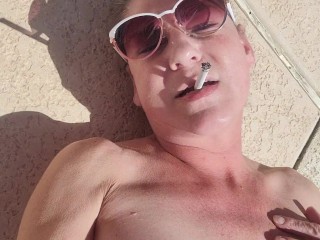 Just a little Pool Side Smoking Pussy Play