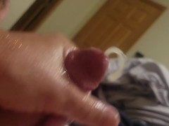 Slow motion cumshot. Huge load.