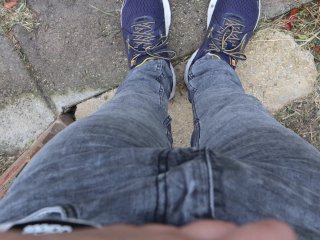 POV: Wetting Jeans Outside with HOT Piss